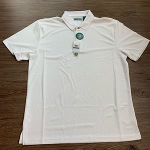 CUBAVERA Bright White Texture Striped Golf Polo